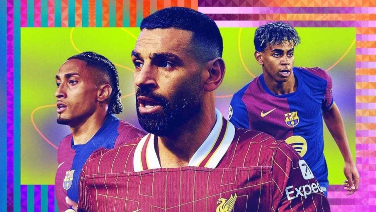 ESPN年度20大邊鋒：薩拉赫最佳，亞馬爾第2，梅西第8&杜埃第14