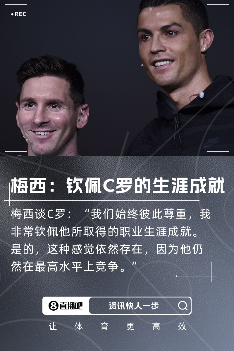 梅西談C羅：我非常欽佩他取得的生涯成就，他仍在最高水平競(jìng)爭(zhēng)