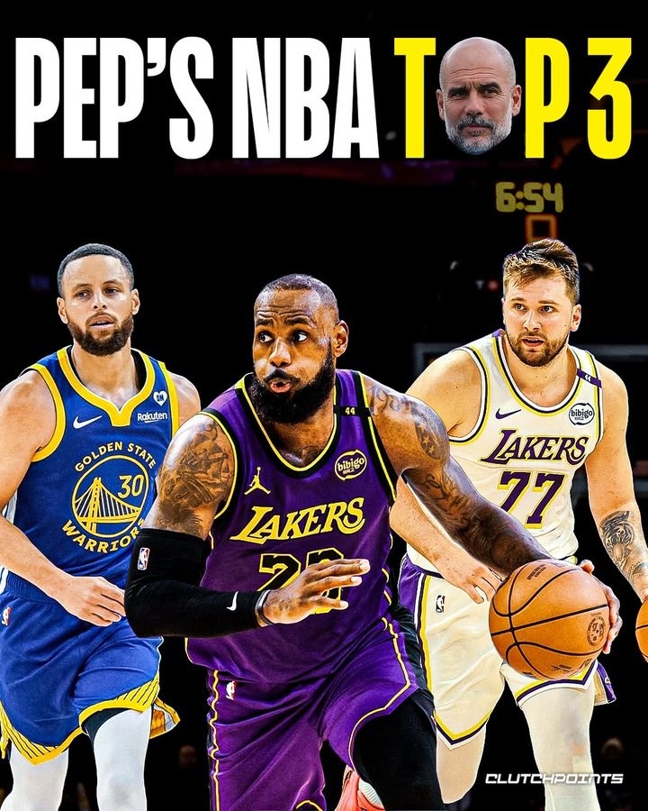 后喬丹時代最喜歡的NBA球星是？瓜迪奧拉：庫里、東契奇、詹姆斯