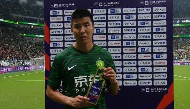 官方：王剛當(dāng)選為國安7-0玉昆全場最佳球員，他打入一球