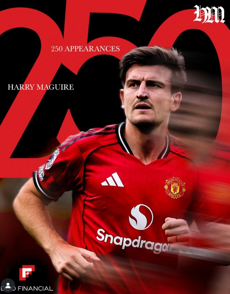 馬奎爾曼市德比替補登場，達成曼聯(lián)生涯250次出場里程碑