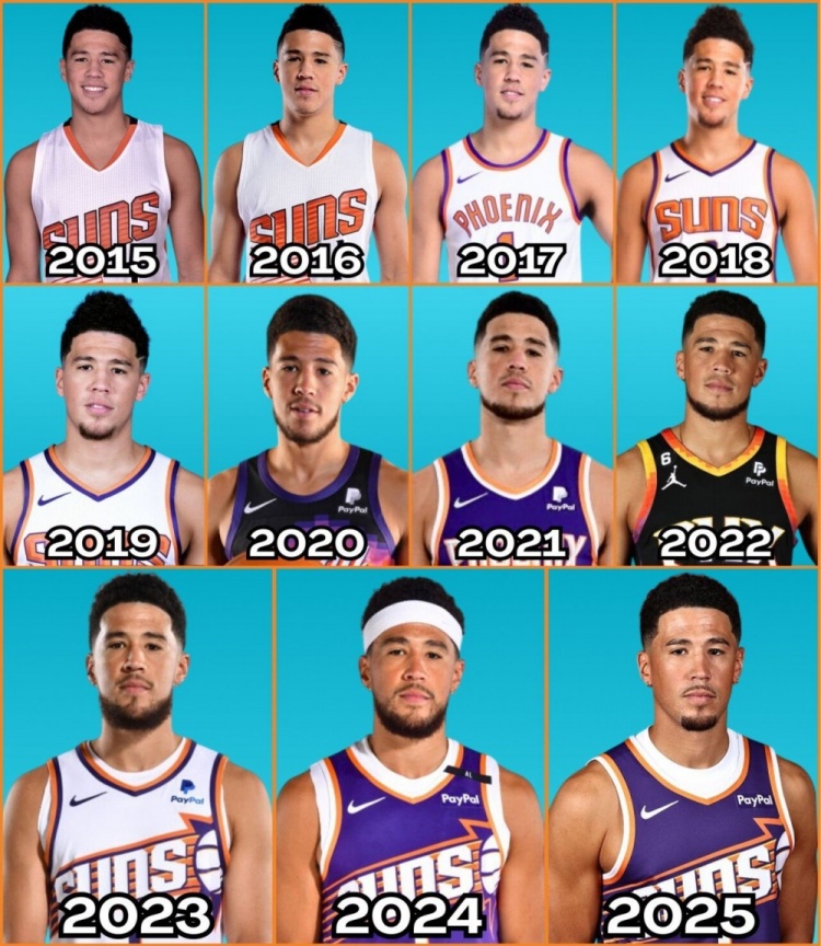 2015-2025歷年媒體日照片！布克眼中的光芒在逐漸褪去