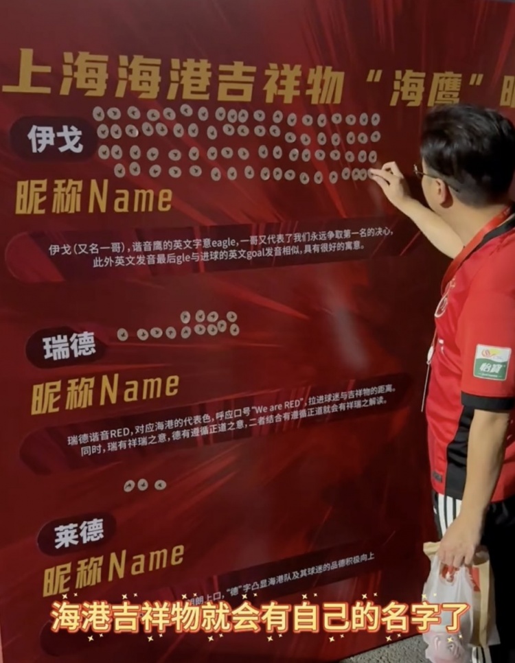 伊戈、瑞德還是萊德？海港俱樂部公布吉祥物三個名稱候選