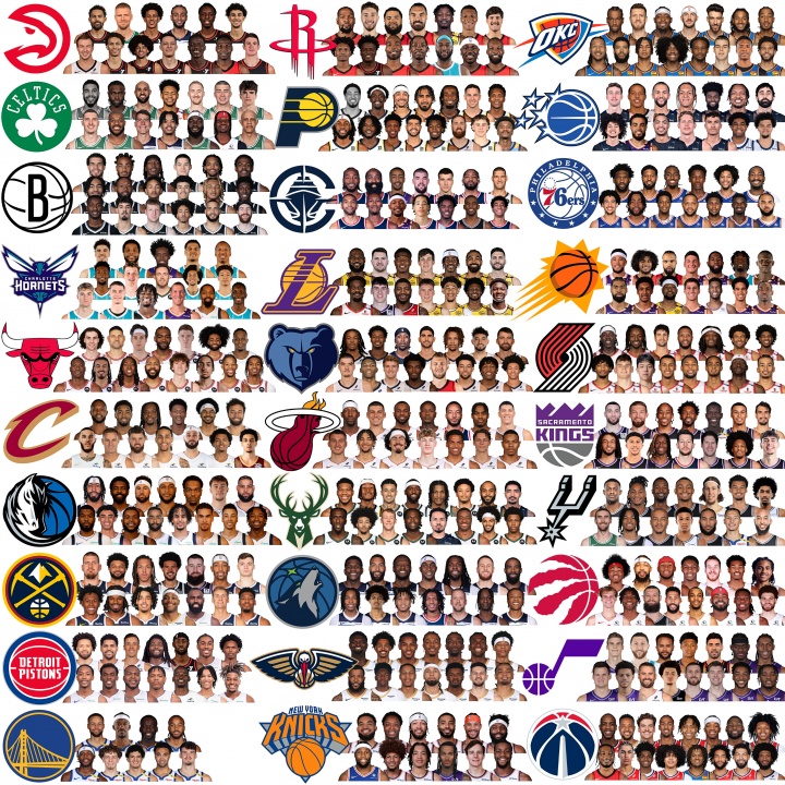 勇士亮了！NBA30隊最新完整陣容大圖來了！看看你的主隊！