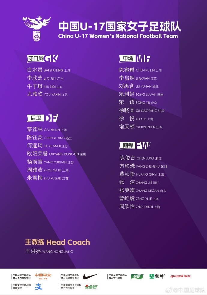 U17女足將在摩洛哥組織第七期集訓(xùn)，并參加U17女足世界杯